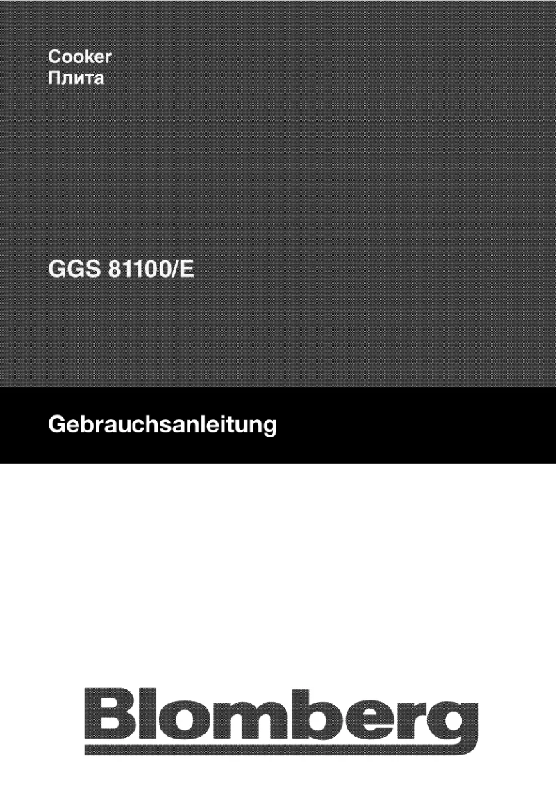 Page 1 de la notice Manuel utilisateur Blomberg GGS 81100 E
