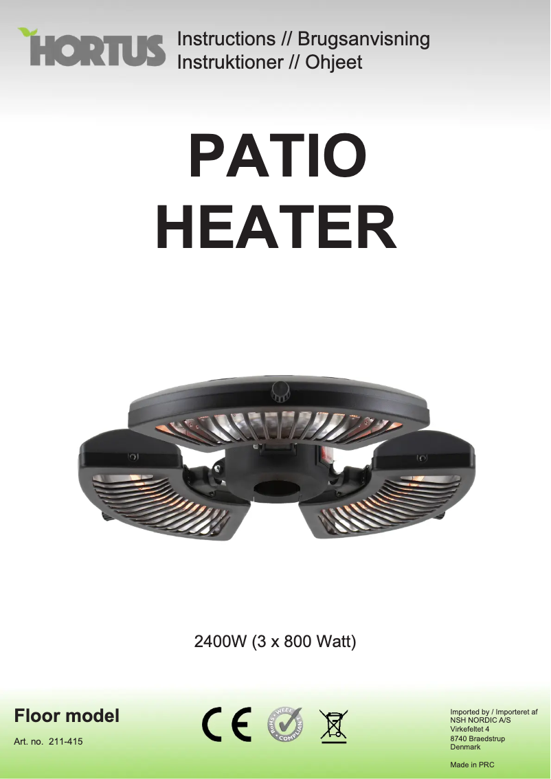 Page n°1 - Manuel utilisateur Hortus 211-415