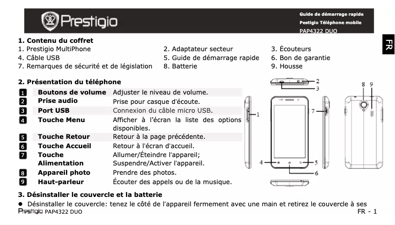 Image de la première page du manuel de l'appareil MultiPhone 4322 DUO