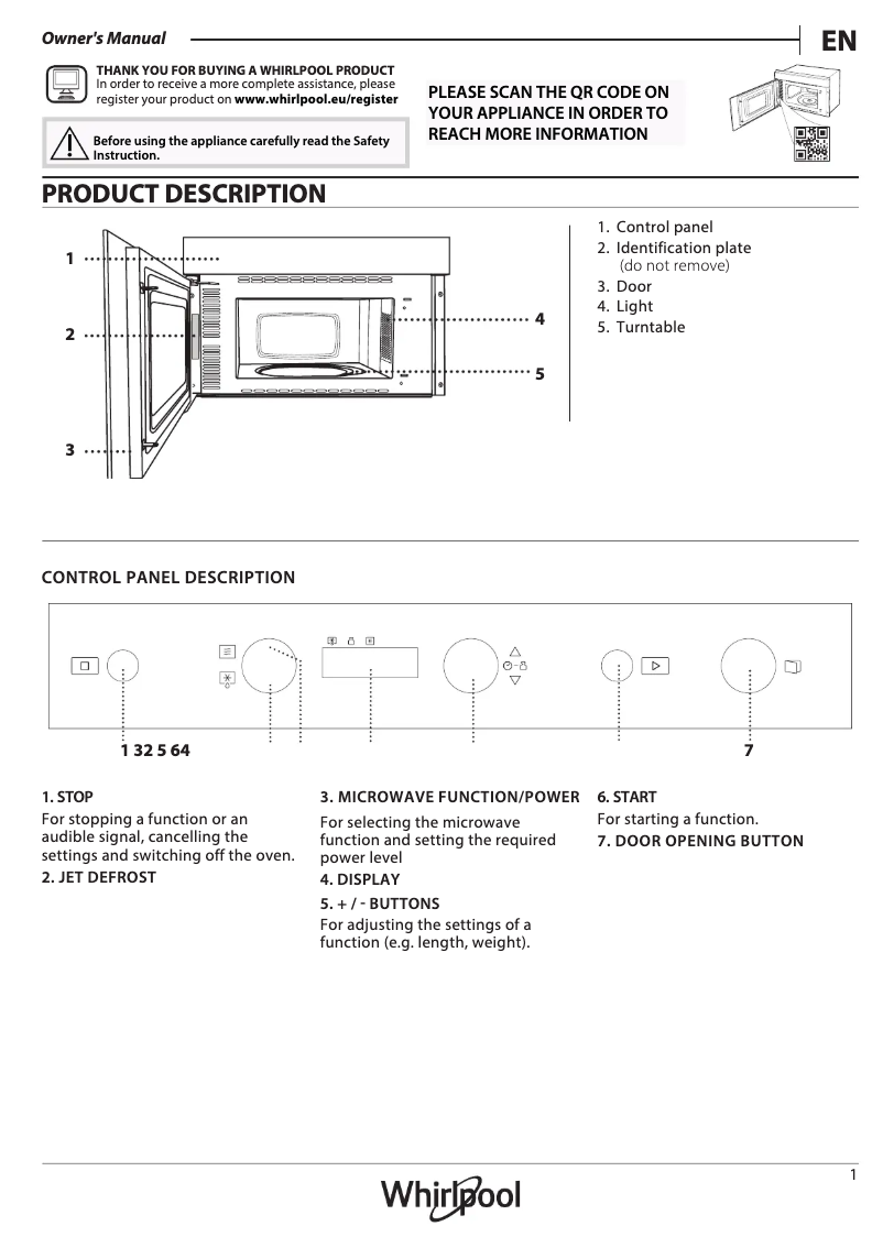 Página 1 del manual Manual de usuario Whirlpool WMN571BX