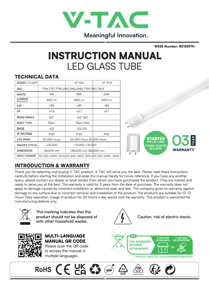 Image de la première page du manuel de l'appareil VT-6279