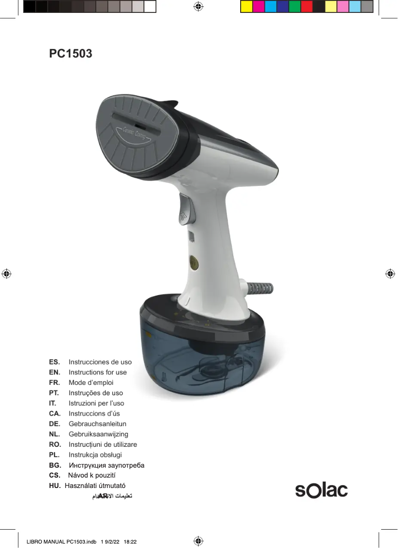 Page n°1 - Manuel utilisateur Solac Niagara Pro PC1503