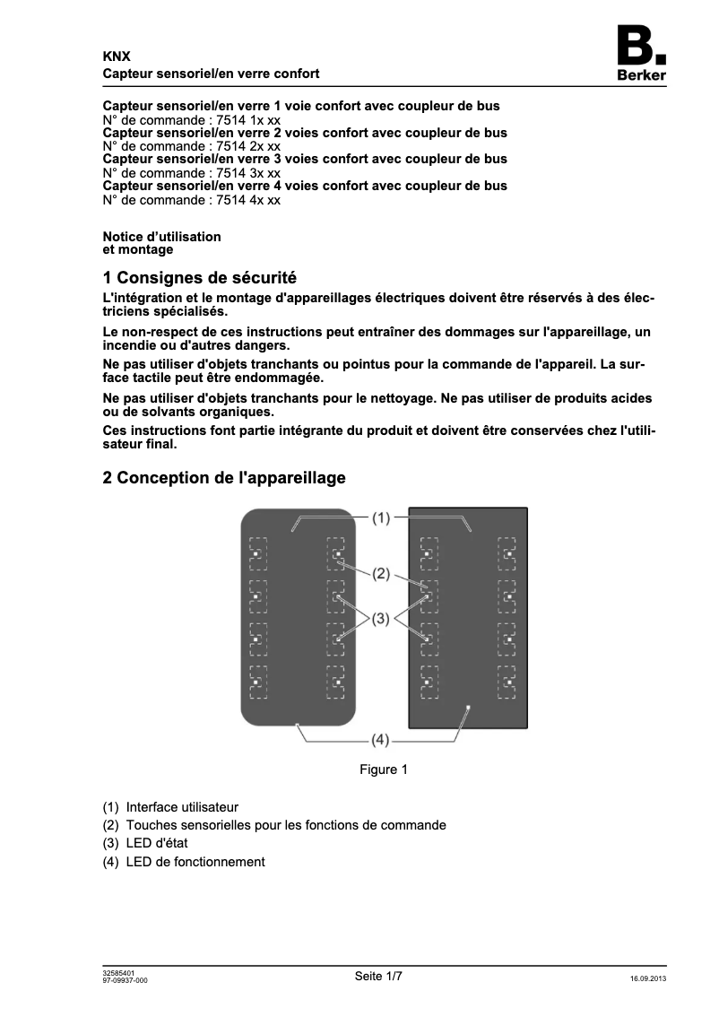 Page 1 de la notice Guide d'installation Hager 75141850