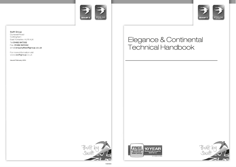 Image de la première page du manuel de l'appareil Elegance (2014)