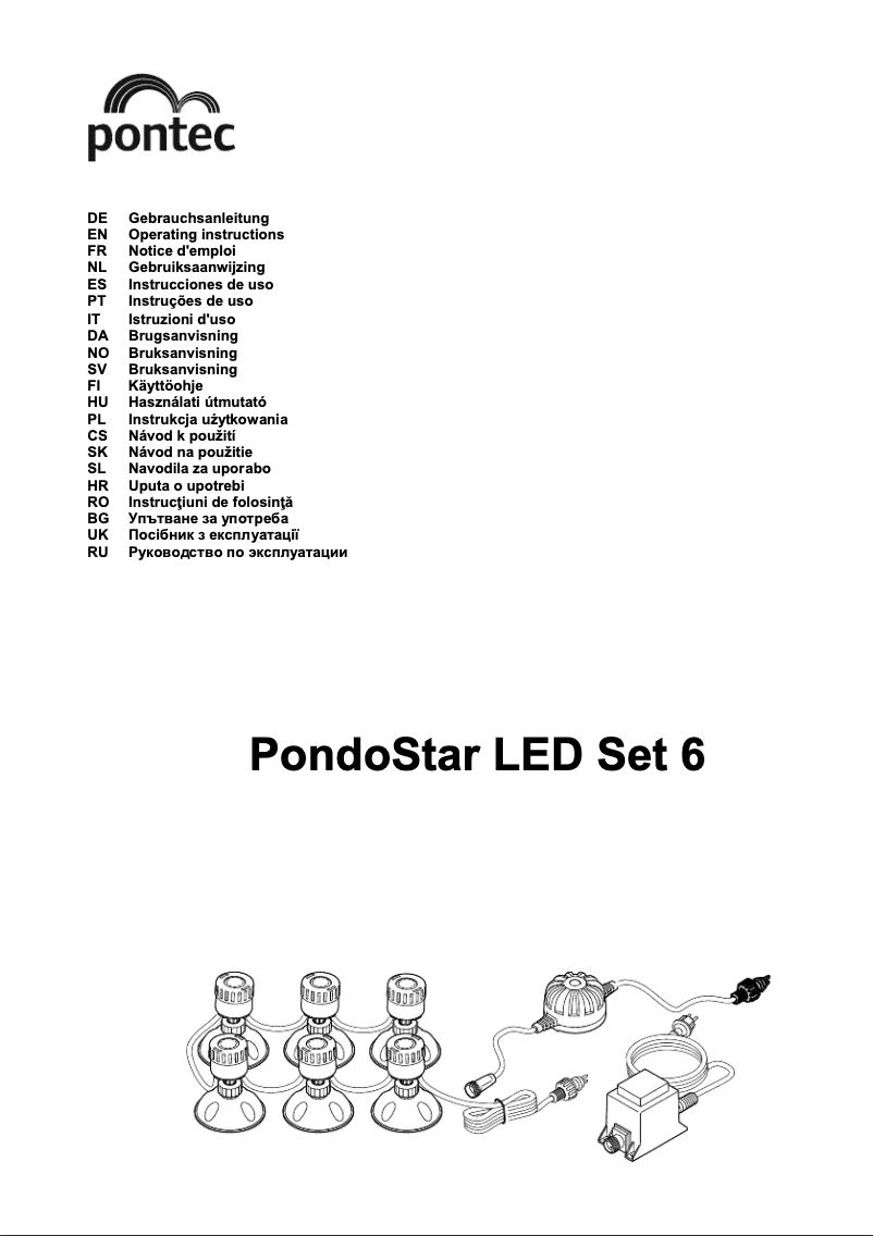 Page 1 de la notice Manuel utilisateur Pontec PondoStar LED Set 6