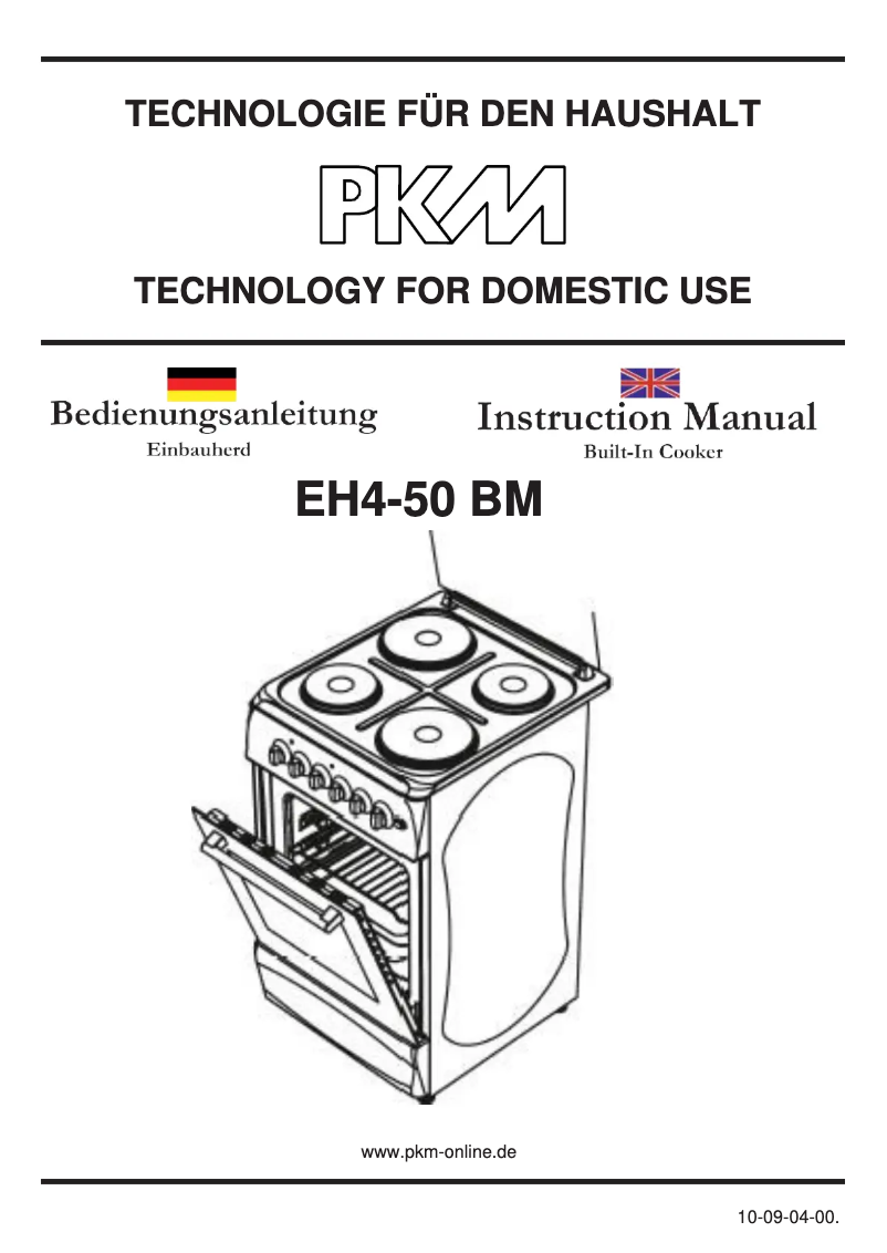 Page 1 de la notice Manuel utilisateur PKM EH4-50 BM