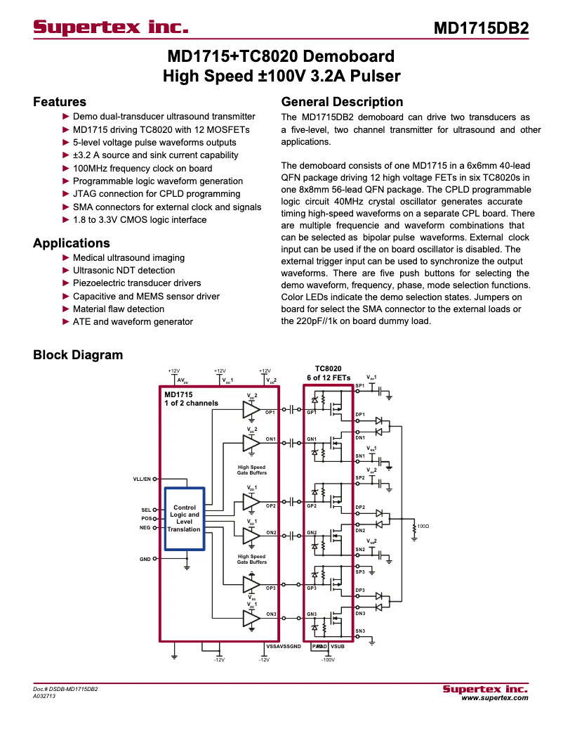Page 1 de la notice Manuel utilisateur Microchip MD1715DB2