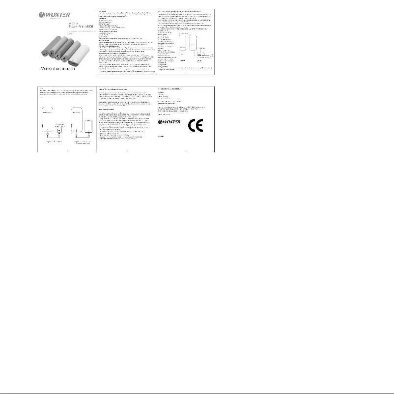 Page 1 de la notice Manuel utilisateur Woxter Power Bank 4400