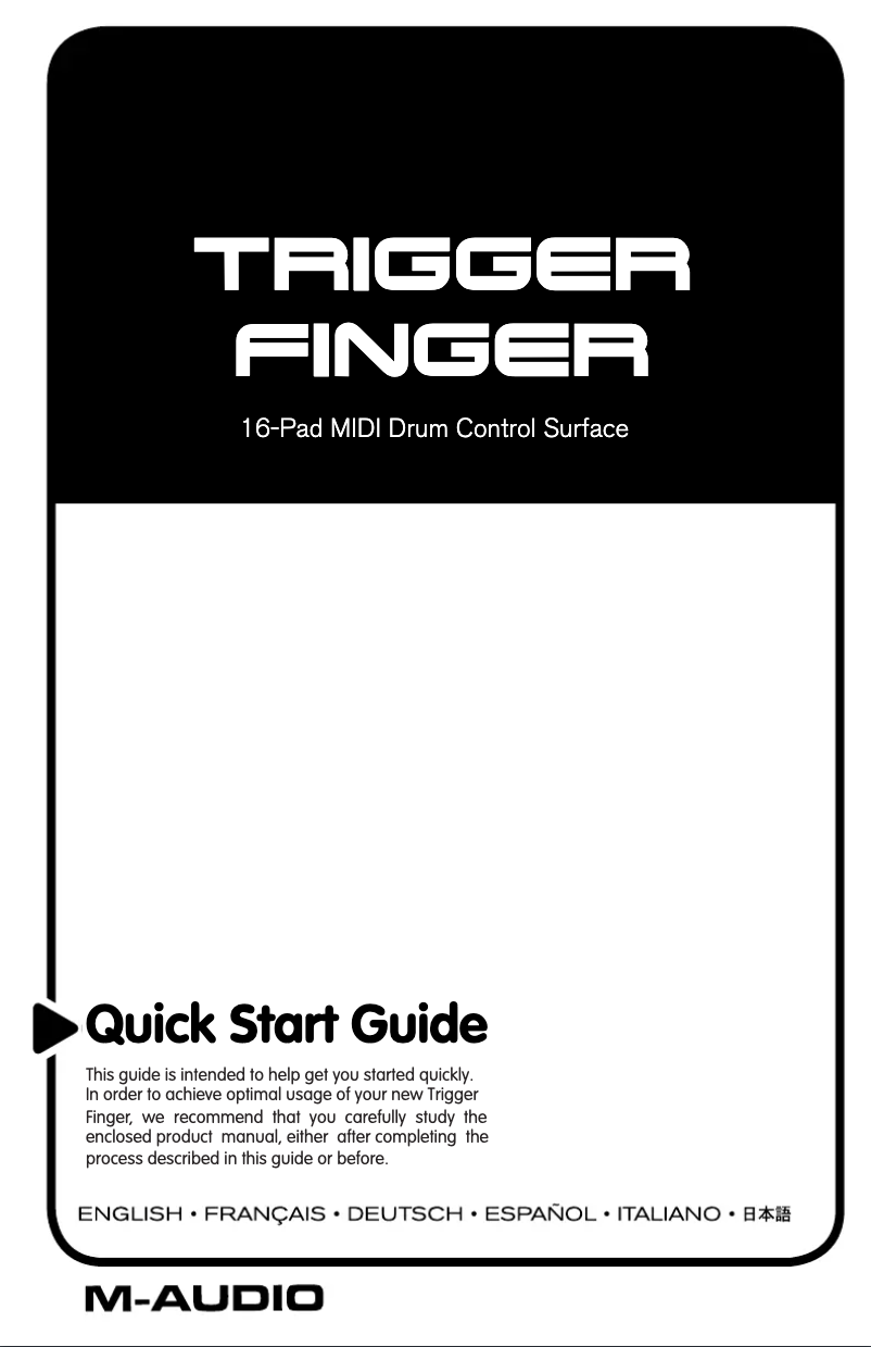 Page 1 de la notice Manuel utilisateur M-Audio Trigger Finger