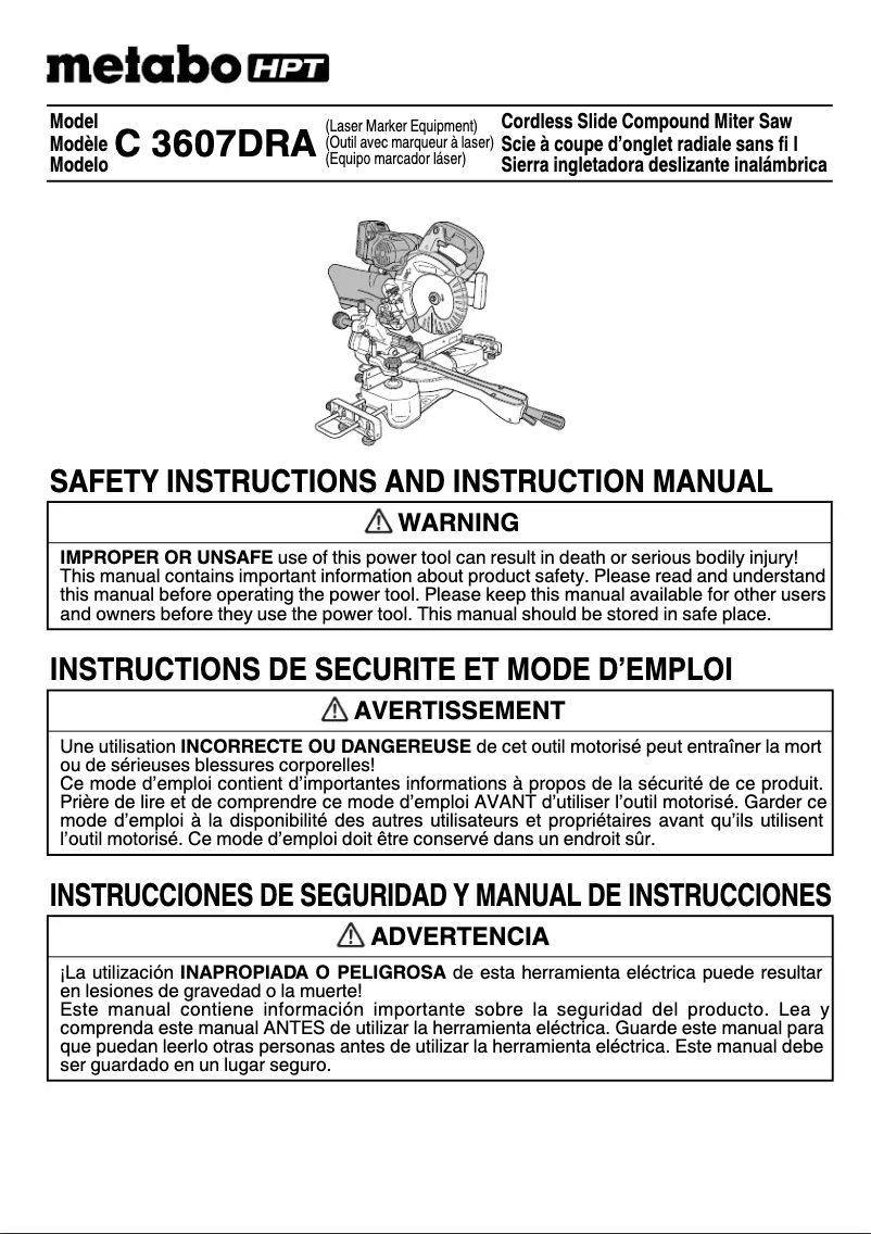 First page image of the manual for C 3607DRA
