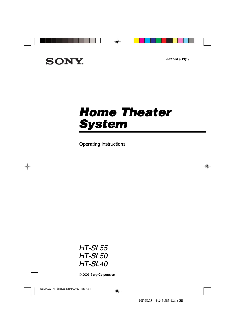 Page n°1 - Manuel utilisateur Sony STR-KSL50