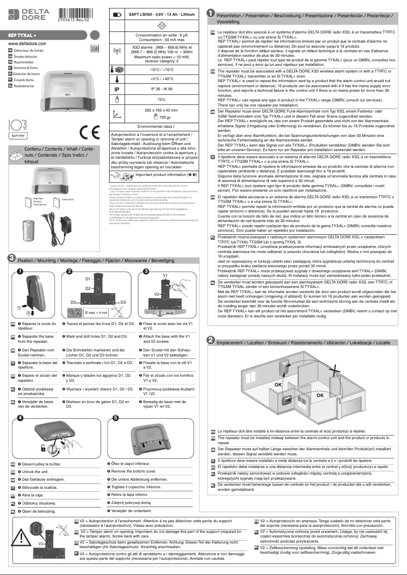 Imagen de la primera página del manual del dispositivo Tyxal+ REP