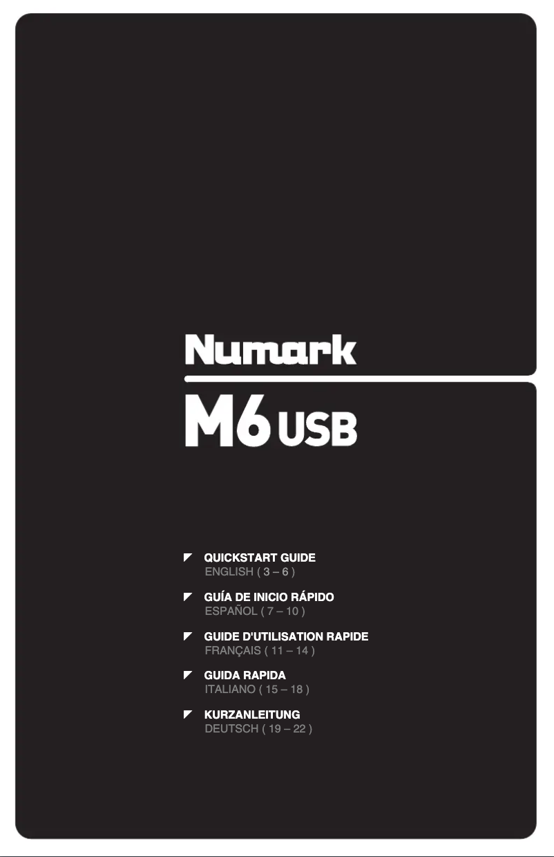 Page 1 de la notice Manuel utilisateur Numark M6