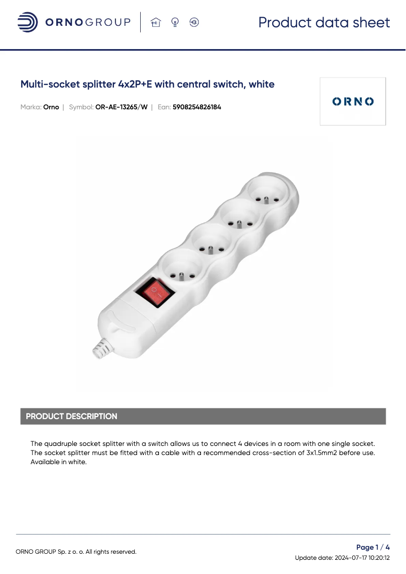 Image de la première page du manuel de l'appareil OR-AE-13265