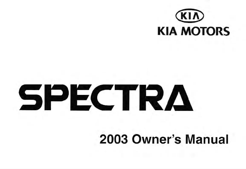 Image de la première page du manuel de l'appareil Spectra (2003)