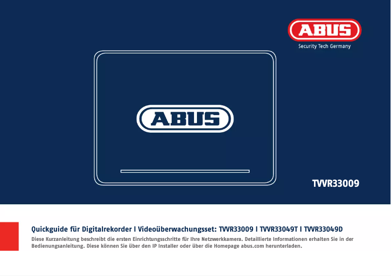 Page 1 de la notice Manuel utilisateur Abus TVVR33049T