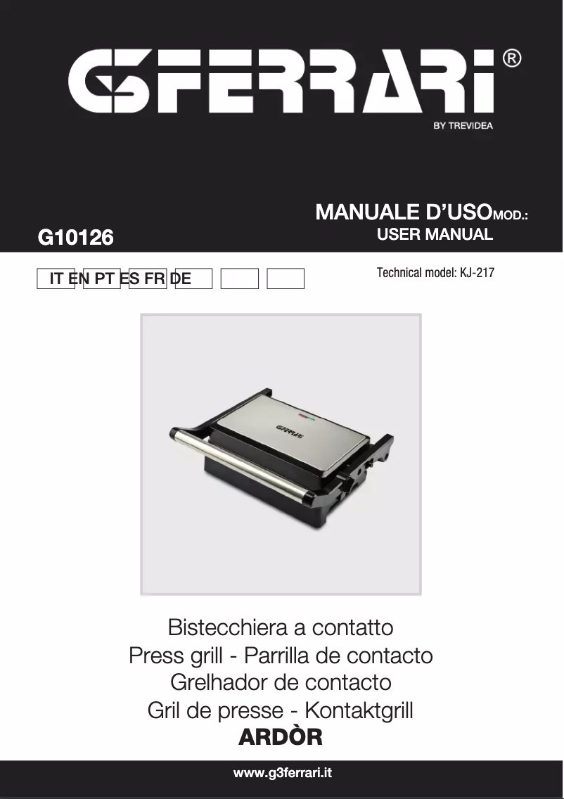 Image de la première page du manuel de l'appareil Ardòr G10126