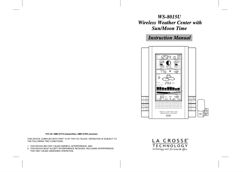 Image de la première page du manuel de l'appareil WS-8015U
