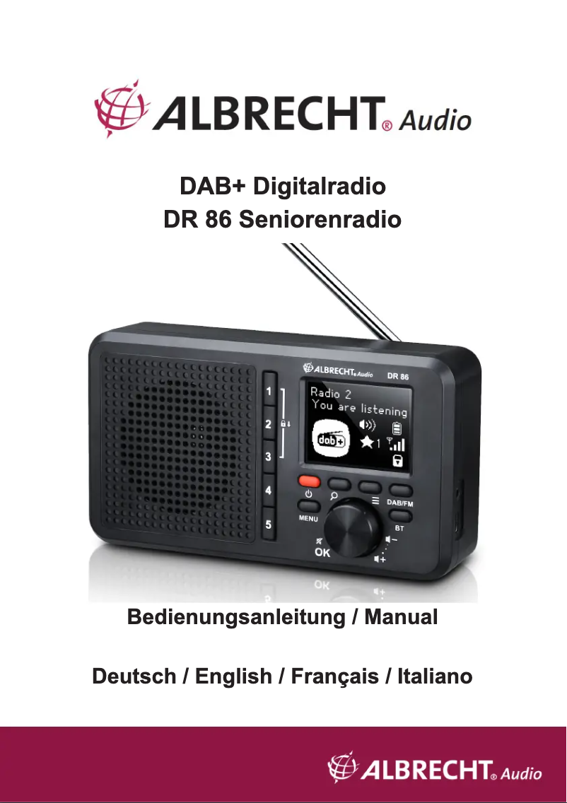 Page 1 de la notice Manuel utilisateur Albrecht DR 86