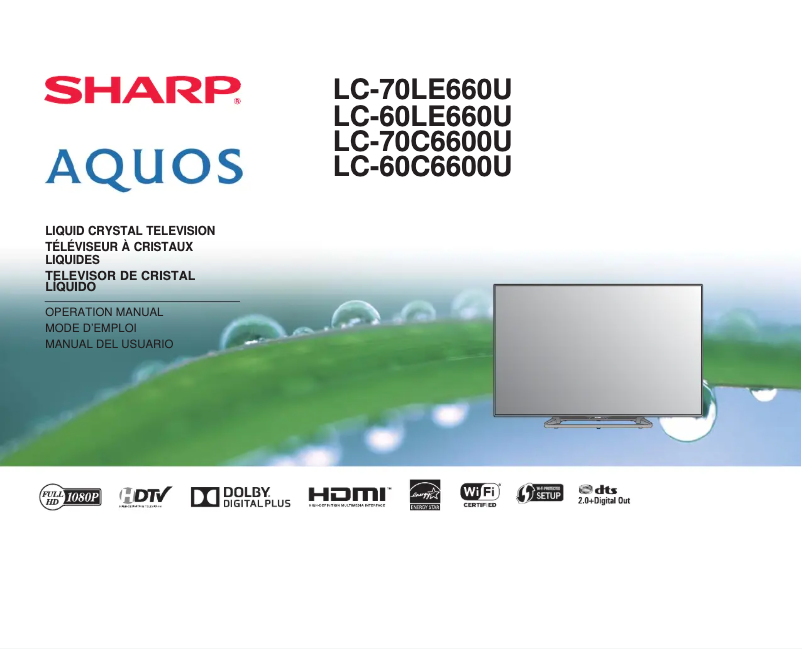 Page n°1 - Manuel utilisateur Sharp LC-60LE660U