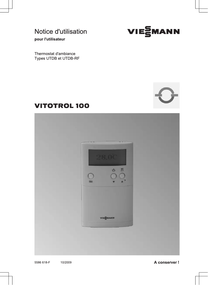 Page 1 de la notice Manuel utilisateur Viessmann Vitotrol 100