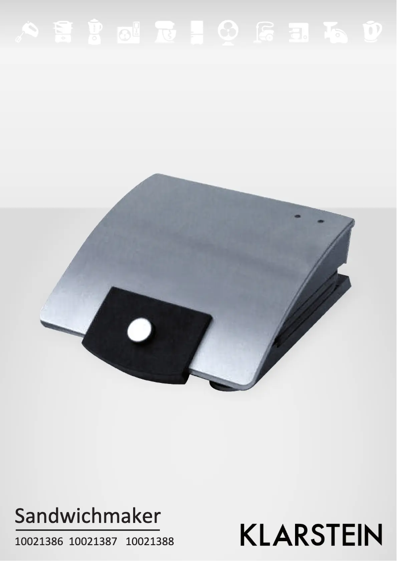Page n°1 - Manuel utilisateur Klarstein Sandwich Buddy 10021388