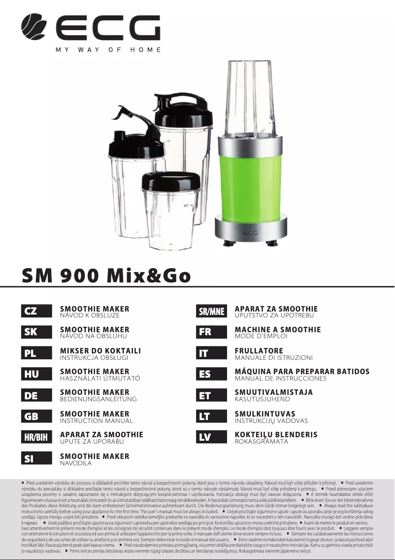 Page n°1 - Manuel utilisateur ECG SM 900 Mix&Go