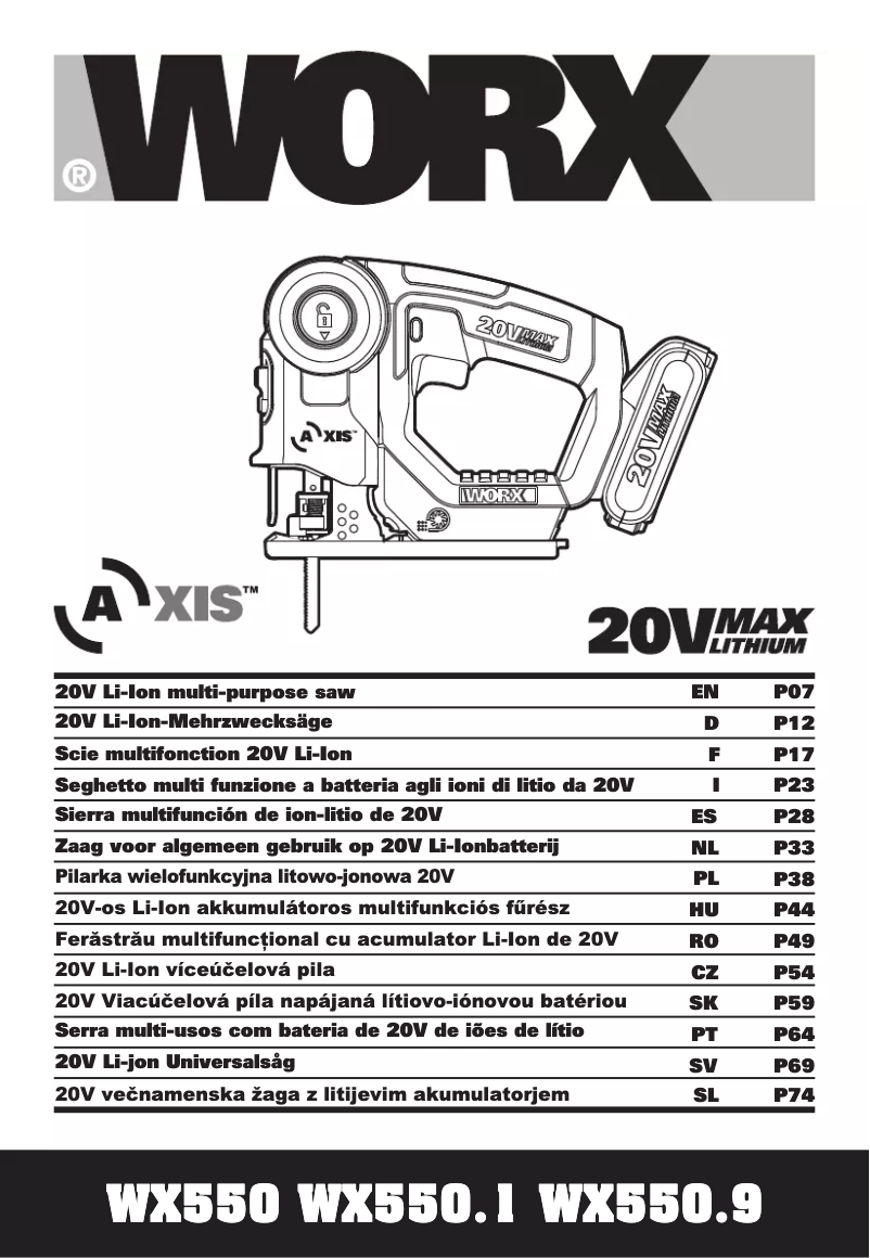 Page n°1 - Manuel utilisateur Worx WX550.1