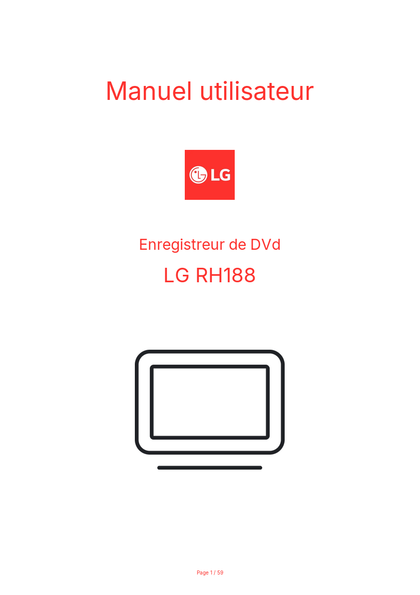 Image de la première page du manuel de l'appareil RH188
