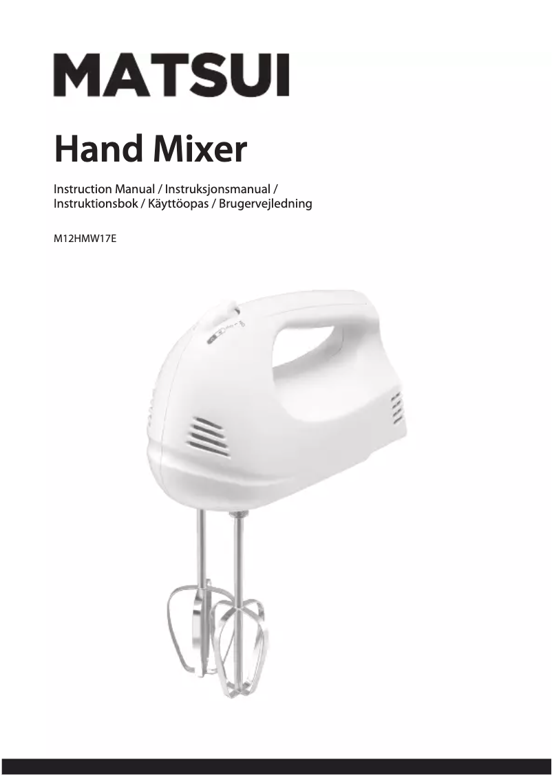 Page 1 de la notice Manuel utilisateur Matsui M12HMW17E