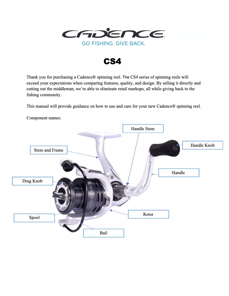 Page 1 de la notice Manuel utilisateur Cadence CS4