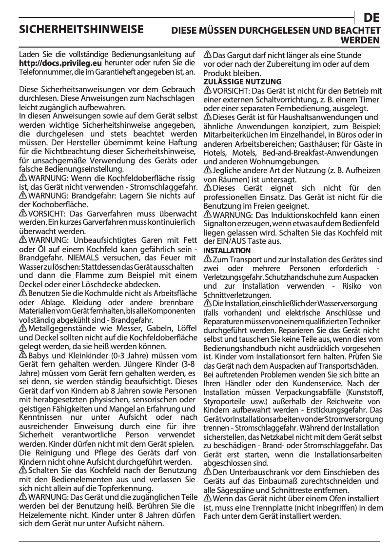 Page 1 de la notice Manuel utilisateur Privileg PS 15Q60 AL