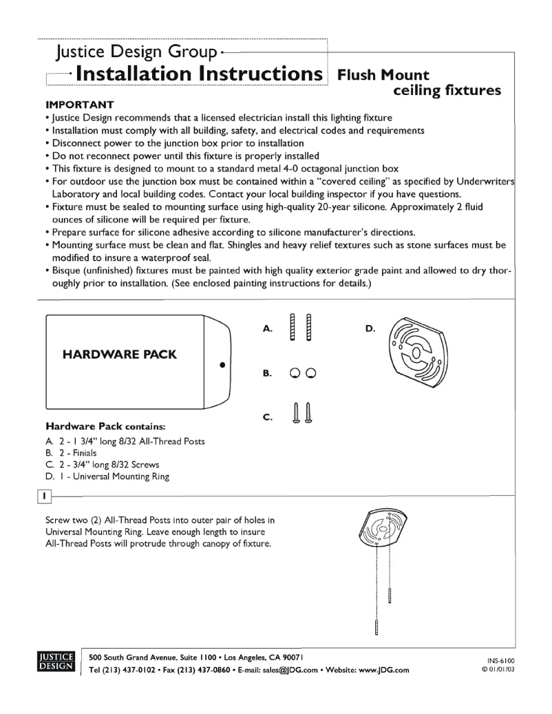 Image de la première page du manuel de l'appareil Radiance CER-6100-BIS-LED1-1000