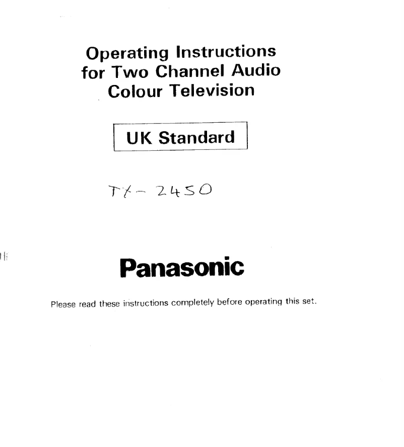 Page 1 de la notice Manuel utilisateur Panasonic TX-2450