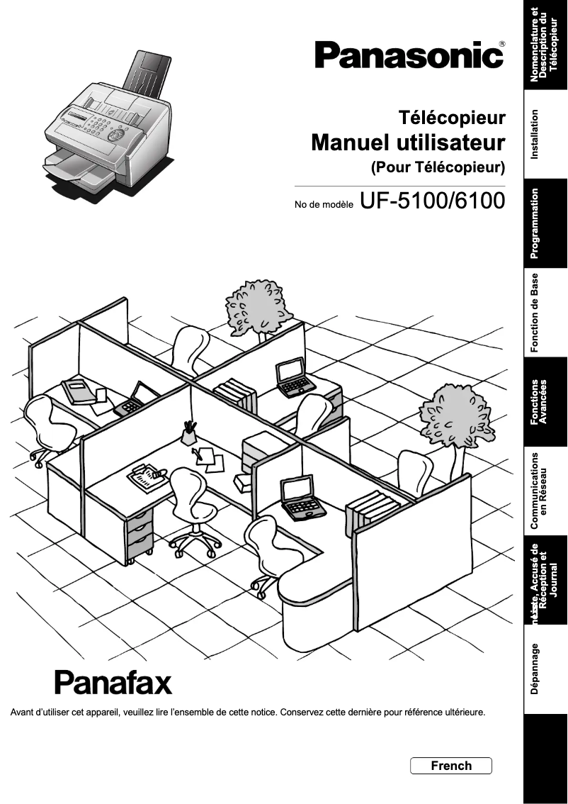 Page 1 de la notice Manuel utilisateur Panasonic Panafax UF-5100