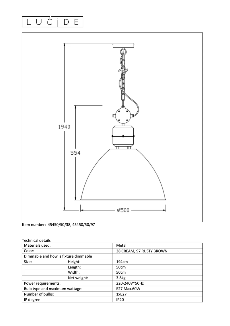 Image de la première page du manuel de l'appareil Garris 45450/50/97