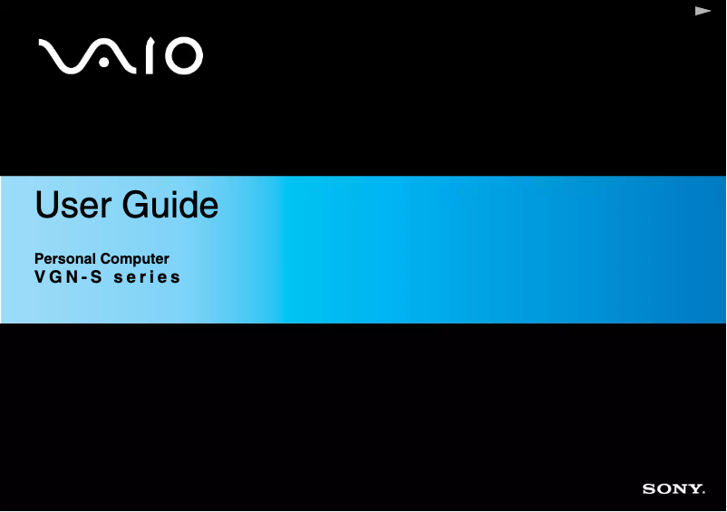Page 1 de la notice Manuel utilisateur Sony Vaio VGN-S4Z