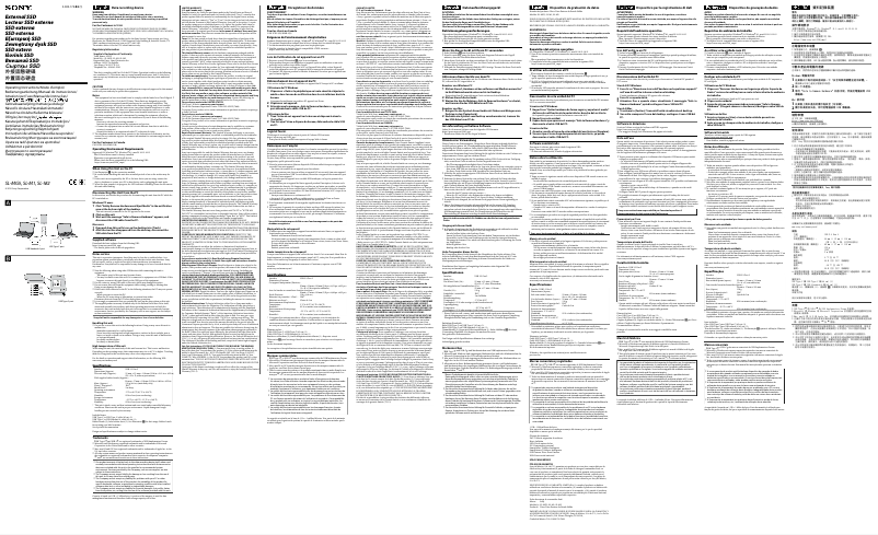 Page 1 de la notice Manuel utilisateur Sony SL-M2