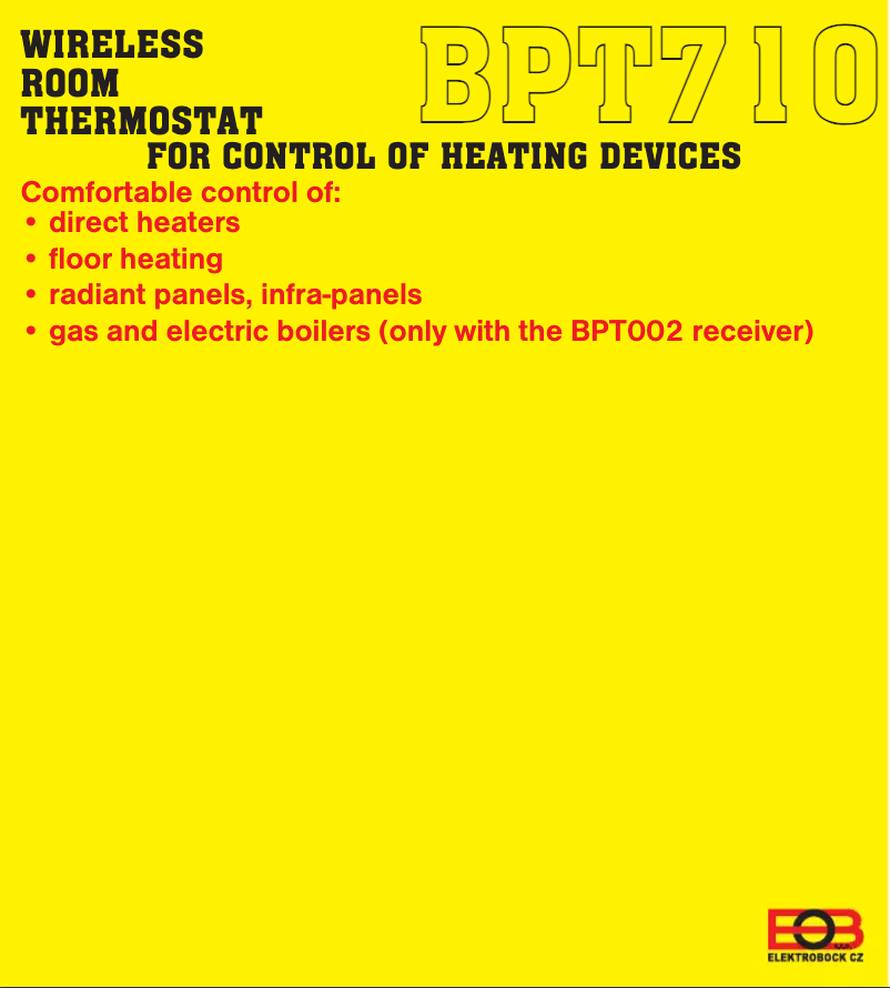 Page 1 de la notice Manuel utilisateur Elektrobock BT710-1-5