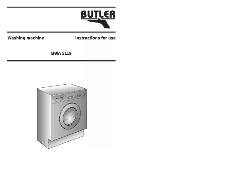 Page n°1 - Manuel utilisateur Butler BWA 5119