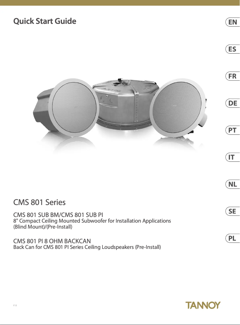 Page n°1 - Manuel utilisateur Tannoy CMS 801DC PI