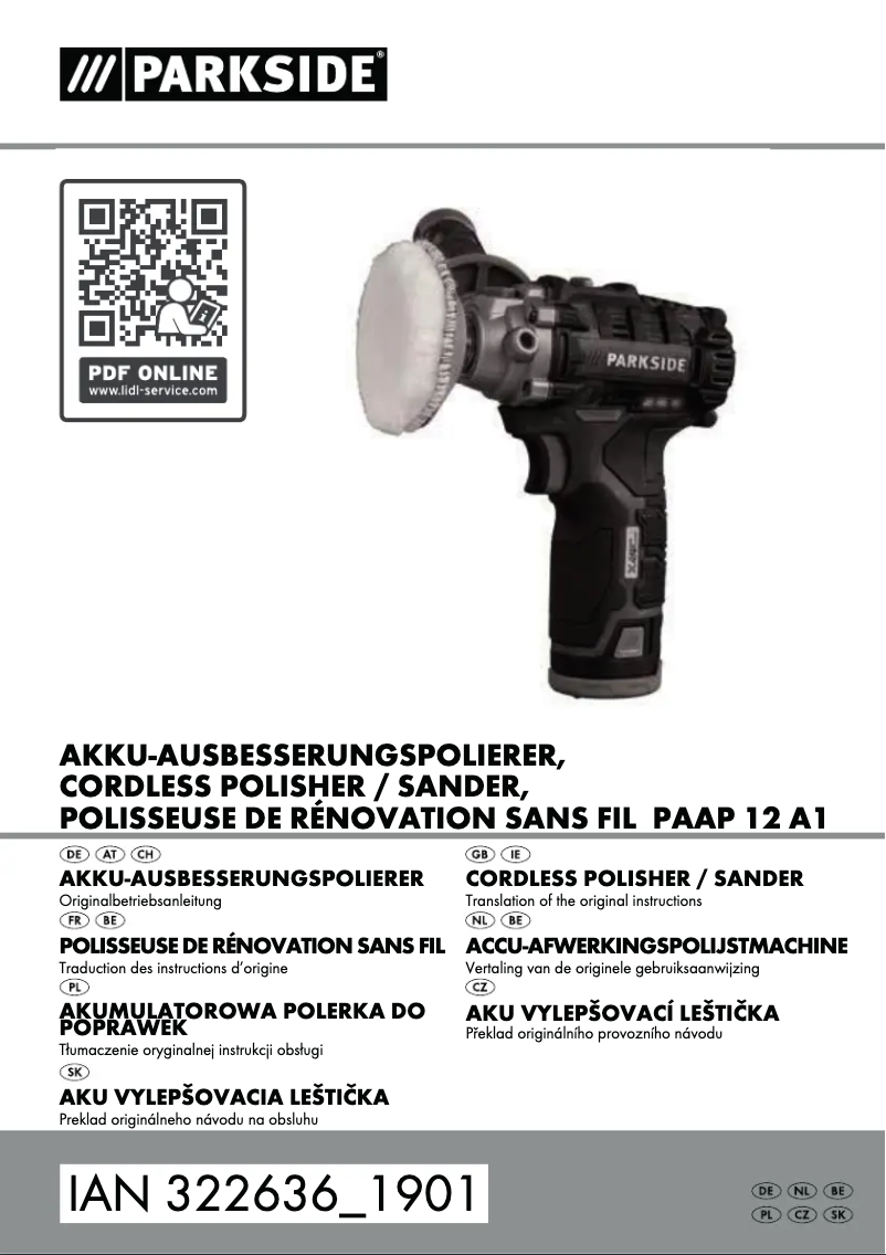 Image de la première page du manuel de l'appareil PAAP 12 A1