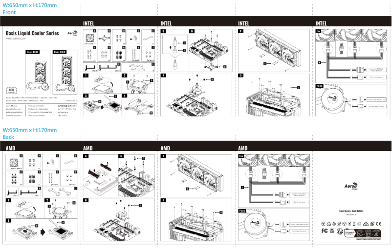 Page 1 de la notice Manuel utilisateur AeroCool Oasis L240
