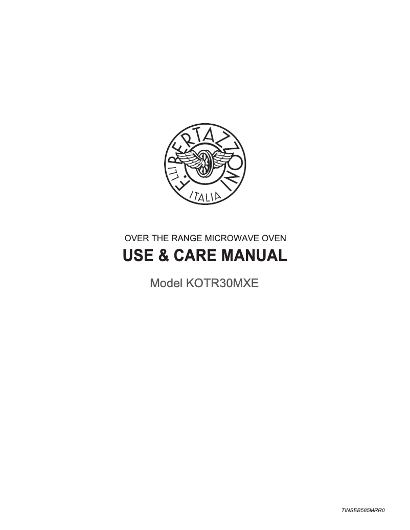 Page 1 de la notice Manuel d'utilisation et d'entretien Bertazzoni KOTR30MXE