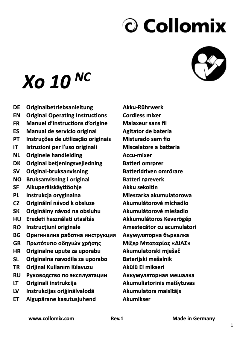 Image de la première page du manuel de l'appareil Xo 10 NC