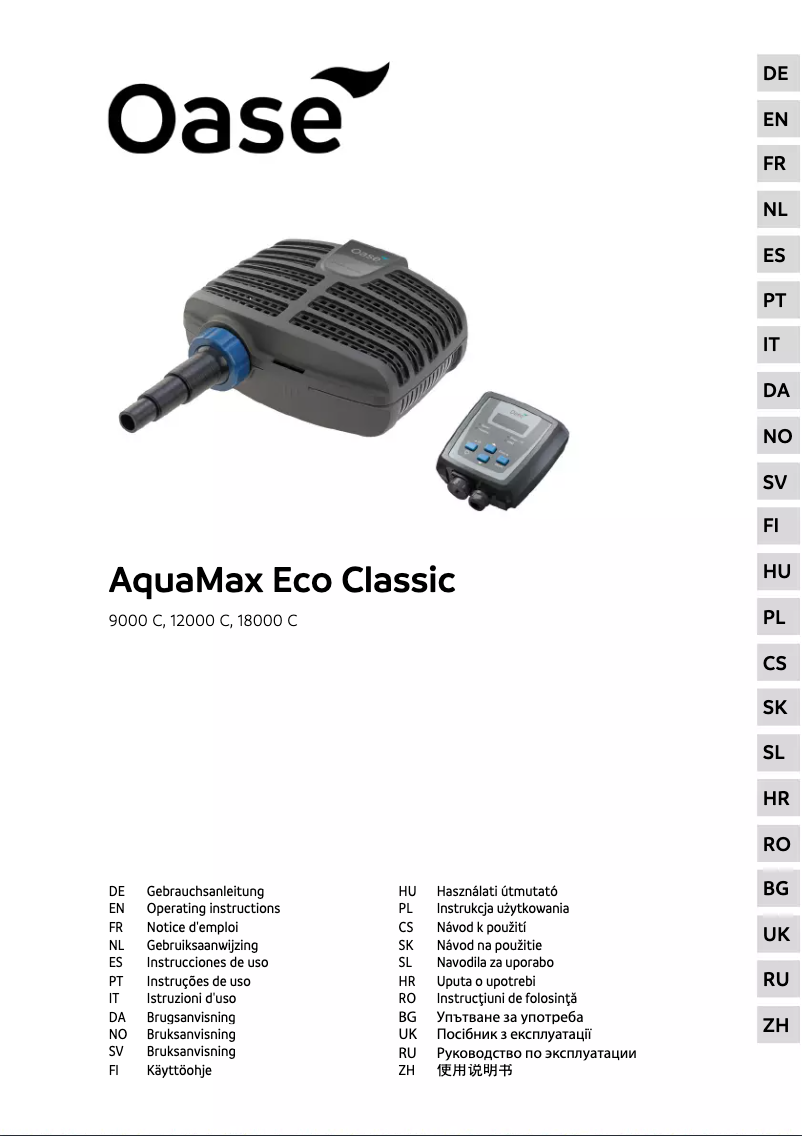 Image de la première page du manuel de l'appareil AquaMax Eco Classic 18000 C