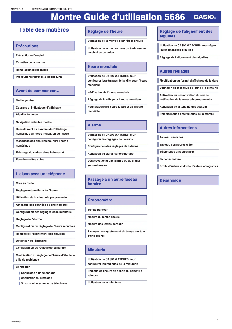 Page 1 de la notice Manuel utilisateur Casio Edifice ECB-10