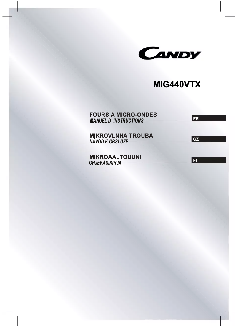 Page 1 de la notice Manuel utilisateur Candy MIG 440 VTX