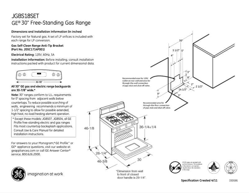 Imagen de la primera página del manual del dispositivo JGBS18SETSS