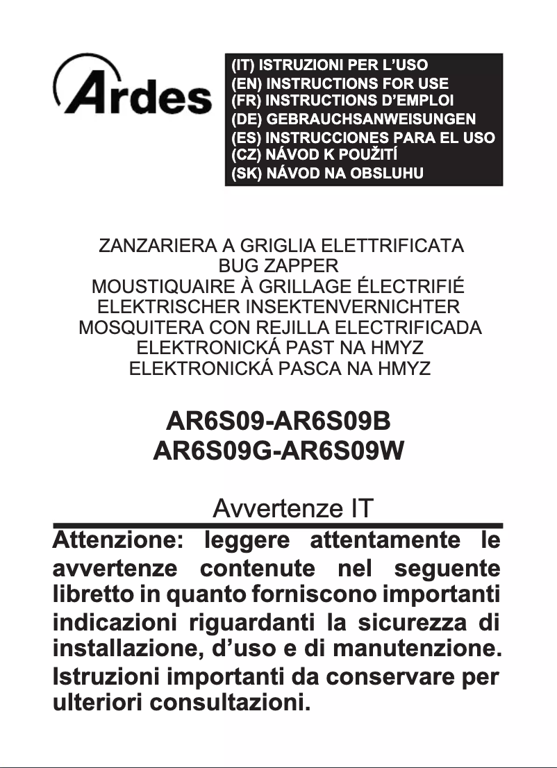 Page n°1 - Manuel utilisateur Ardes AR6S09B